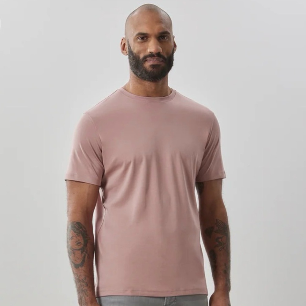 Robert Barakett short sleeve crew tee men’s Large coral EUC